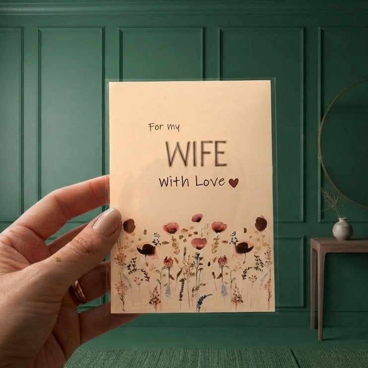 For My Wife Floral Meadow Greeting Card