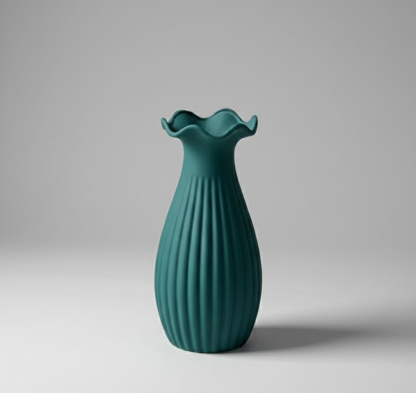 Tall Wavy Ruffle Ceramic Vase (30cm)