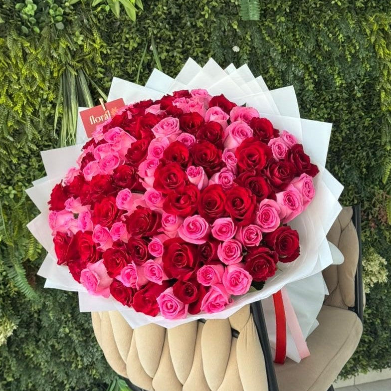 101 Reasons for Love - Red and Pink Roses