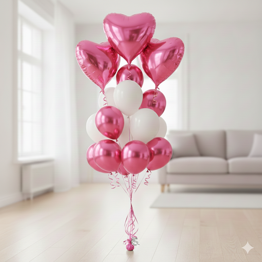 Pink Heart Balloons Set