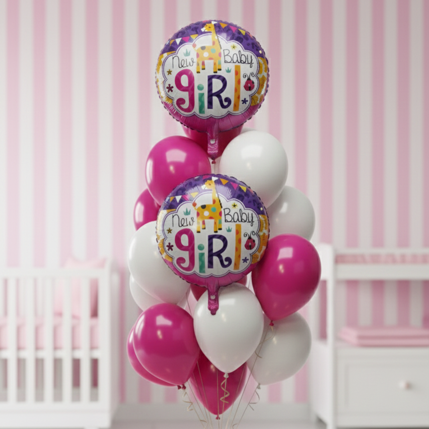 Baby Girl Balloons Set