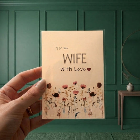 For My Wife Floral Meadow Greeting Card