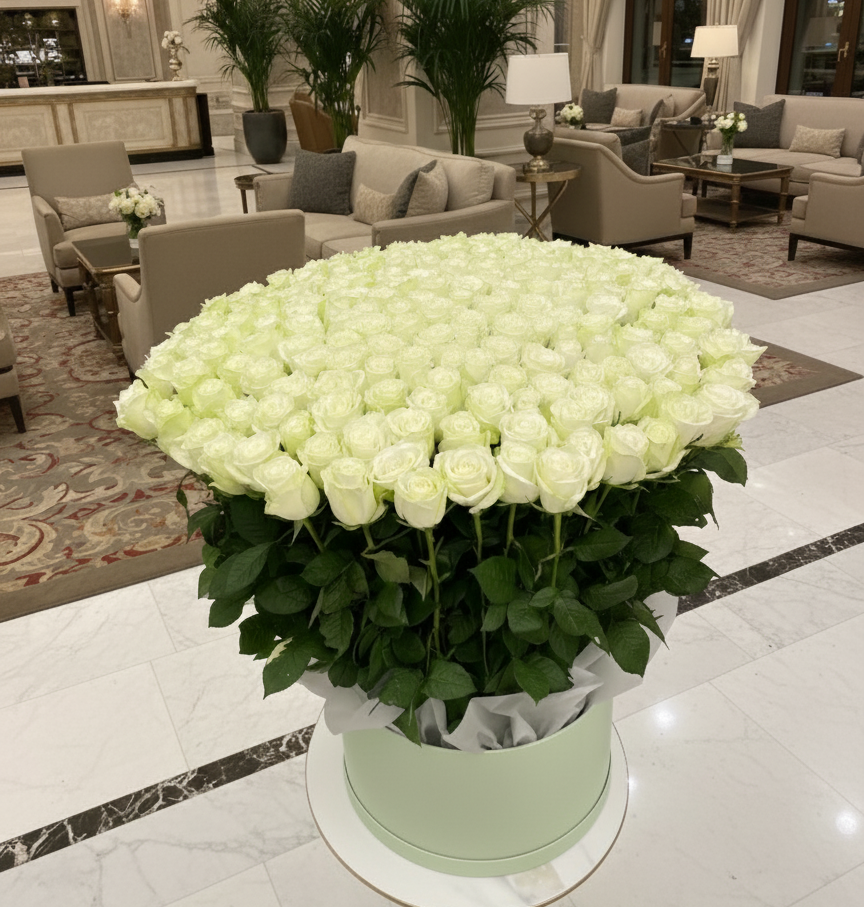 The White Statement Box - 201 White Roses