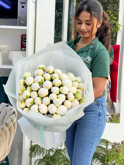 51 White Peony Bouquet