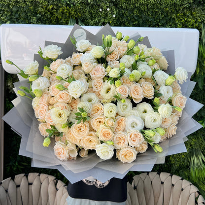 Peach Silk & Frost Bouquet