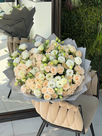 Peach Silk & Frost Bouquet