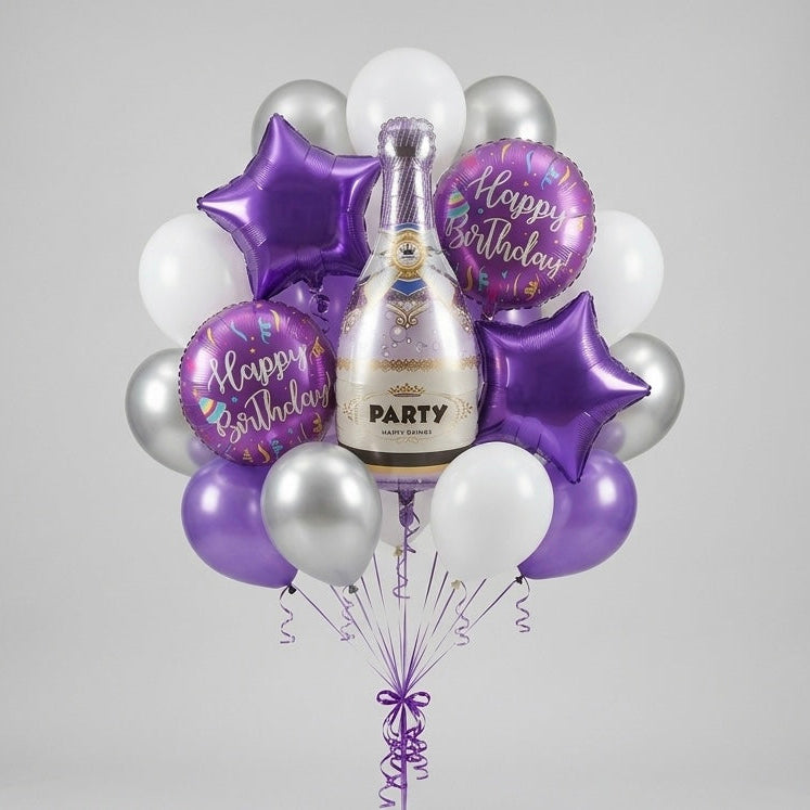Purple Party Birthday Balloon Bouquet