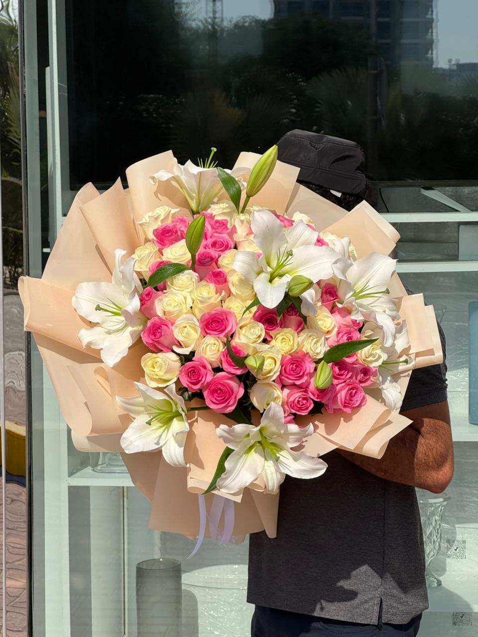 Pink Whispers & Lilies Bouquet