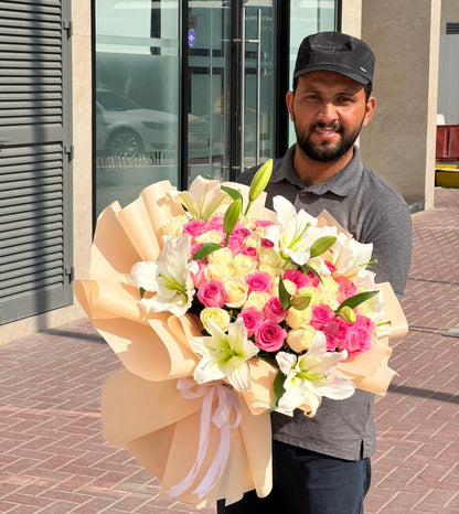 Pink Whispers & Lilies Bouquet