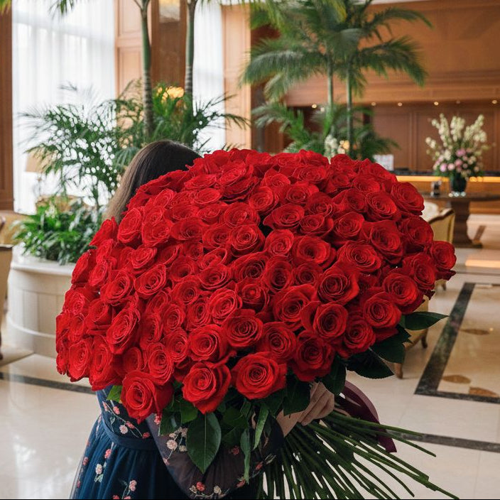 101 Premium Red Roses Bunch